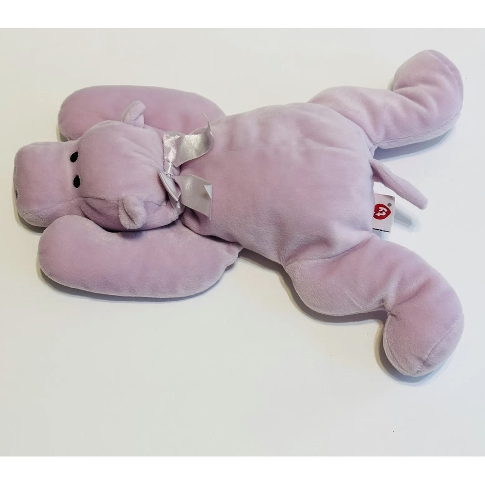 Ty 1996 Soft Baby Tubby Purple Hippo Pillow Pals Stuffed Animal Plush Toy 14” - Picture 4 of 10